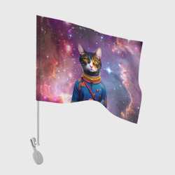 Флаг для автомобиля Кот цветочный космонавт на фоне звёздного неба - ai art