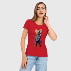 Женская футболка хлопок Slim Слон - Киберпанк - нейросеть - фото 2