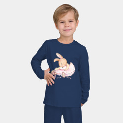 Детская пижама с лонгсливом хлопок Милое животное Банни балерина акварель - фото 2