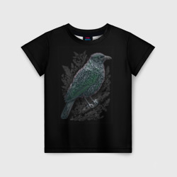 Детская футболка 3D Чёрный Ворон птица тёмная