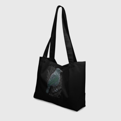 Пляжная сумка 3D Чёрный Ворон птица тёмная - фото 2