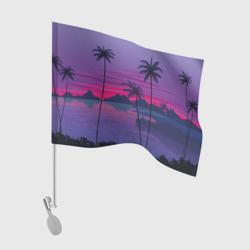 Флаг для автомобиля Закат, море, пальмы