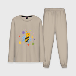 Мужская пижама с лонгсливом хлопок Веселая пчелка