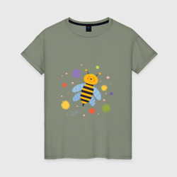 Веселая пчелка – Женская футболка хлопок с принтом купить со скидкой в -20%