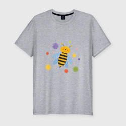 Мужская футболка хлопок Slim Веселая пчелка