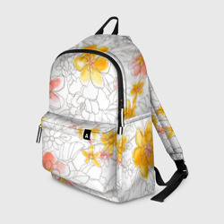 Рюкзак 3D Нарисованный цветы - светлый