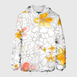Мужская куртка 3D Нарисованный цветы - светлый