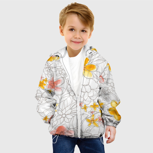 Детская куртка 3D Нарисованный цветы - светлый, цвет белый - фото 3