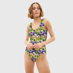 Весенние крокусы – Женский купальник 3D с принтом купить