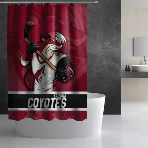 Штора 3D для ванной Arizona Coyotes маскот - фото 2