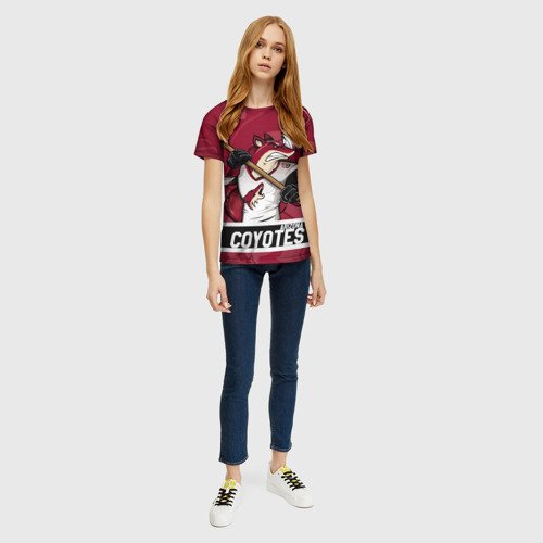 Женская футболка 3D Arizona Coyotes маскот, цвет 3D печать - фото 5