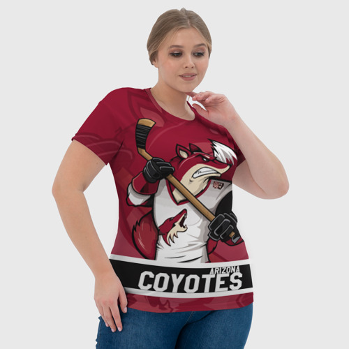 Женская футболка 3D Arizona Coyotes маскот, цвет 3D печать - фото 6