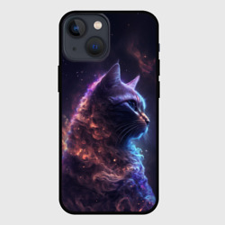 Чехол для iPhone 13 mini Кошка в космосе туманность