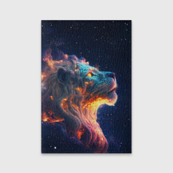 Обложка для паспорта матовая кожа Космический звёздный лев