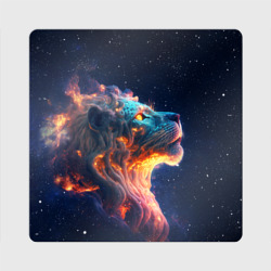Космический звёздный лев – Магнит виниловый Квадрат с принтом купить