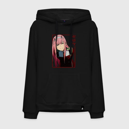 Мужская толстовка хлопок Zero Two anime girl, цвет черный