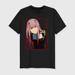 Мужская футболка хлопок Slim Zero Two anime girl