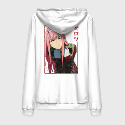 Мужская толстовка на молнии хлопок Zero Two anime girl