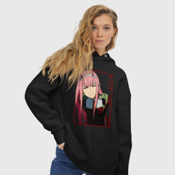 Женское худи Oversize хлопок Zero Two anime girl - фото 2