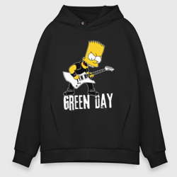 Мужское худи Oversize хлопок Green Day Барт Симпсон рокер