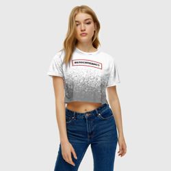 Женская футболка Crop-top 3D Велосипедист в рамке красного цвета - фото 2