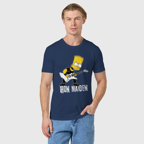 Мужская футболка хлопок Iron Maiden Барт Симпсон рокер - фото 3