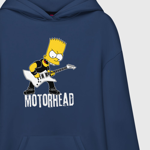 Худи SuperOversize хлопок Motorhead Барт Симпсон рокер, цвет темно-синий - фото 3