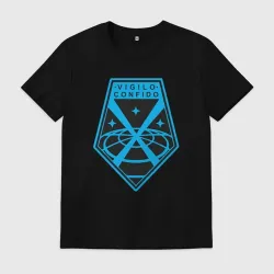 Мужская футболка хлопок Vigilo confido blue