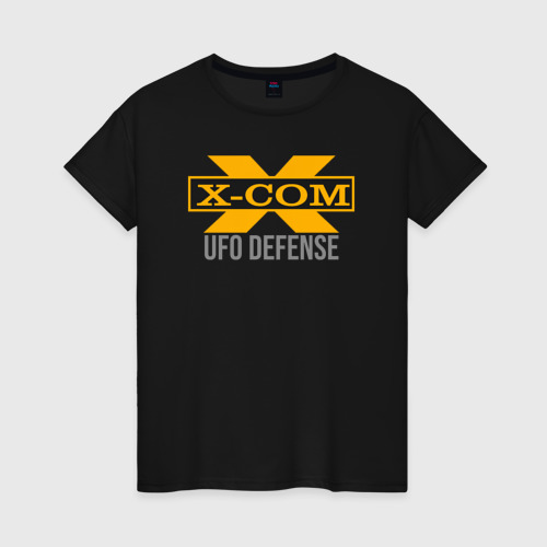 Женская футболка хлопок X-COM ufo defence, цвет черный