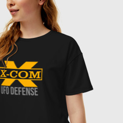 Женская футболка хлопок Oversize X-COM ufo defence - фото 2