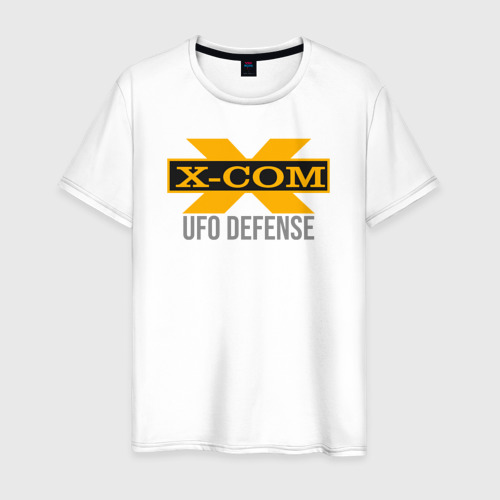 Мужская футболка из хлопка с принтом X-COM ufo defence, вид спереди №1