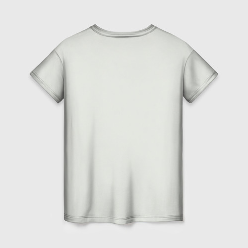 Женская футболка 3D с принтом Стилизованная кошка в геометрическом стиле, вид сзади #1