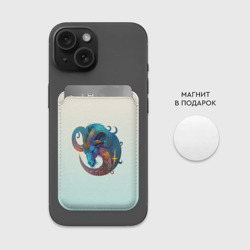 Картхолдер Magsafe магнитный Козерог на приятном светлом фоне - фото 2