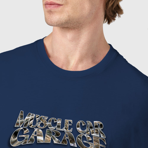 Мужская футболка хлопок Американский масл-кар Pontiac Firebird, цвет темно-синий - фото 6