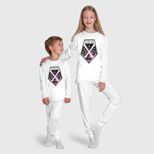 Детская пижама с лонгсливом хлопок Vigilo confido space, цвет белый - фото 9