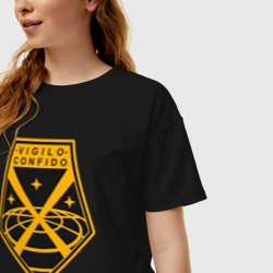 Женская футболка хлопок Oversize Vigilo confido - фото 2