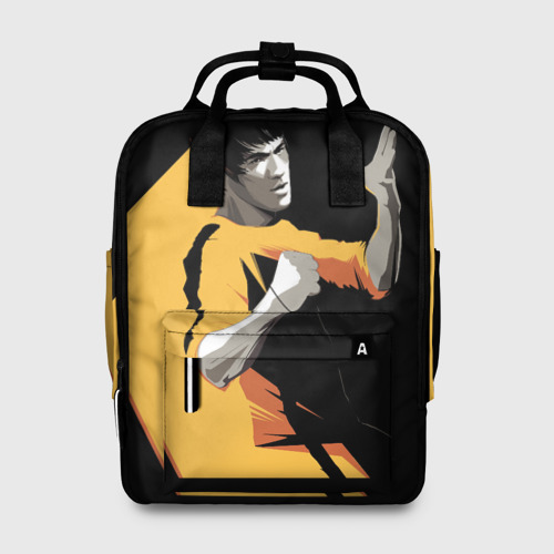 Женский рюкзак 3D с принтом Брюс Ли арт, вид спереди #2