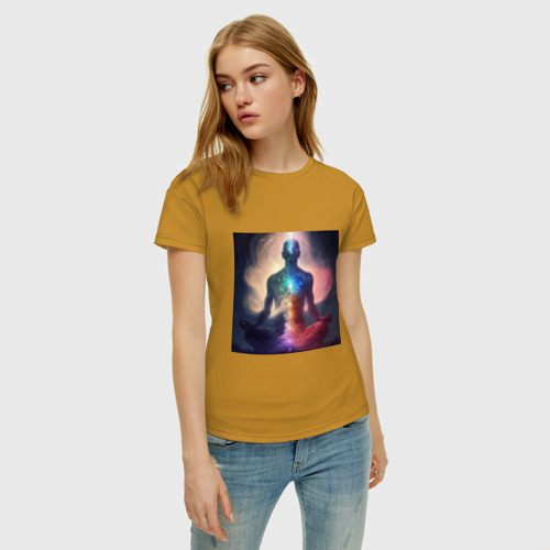 Женская футболка хлопок с принтом Чистка энергии, фото на моделе #1