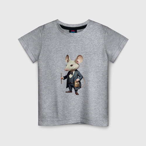 Детская футболка хлопок Офисная мышь, цвет меланж