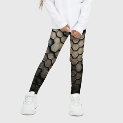 Детские леггинсы 3D Сталь и соты - фото 2