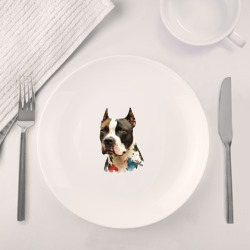 Набор: тарелка + кружка Амстаффтерьер: собака - часть семьи - фото 2