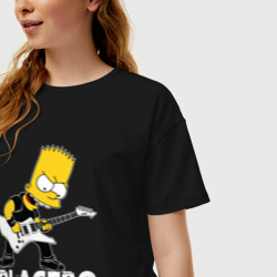 Женская футболка хлопок Oversize Placebo Барт Симпсон рокер - фото 2