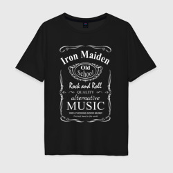 Мужская футболка хлопок Oversize Iron Maiden в стиле Jack Daniels