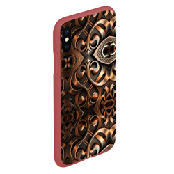 Чехол для iPhone XS Max матовый Золотой узор - паттерн - фото 2