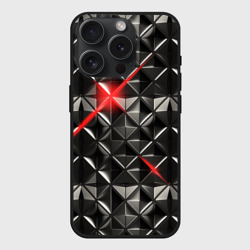 Чехол силиконовый для Apple iPhone 15 Pro матовый Металлические плитки