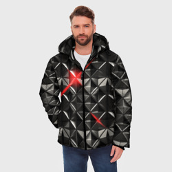Мужская зимняя куртка 3D Металлические плитки - фото 2