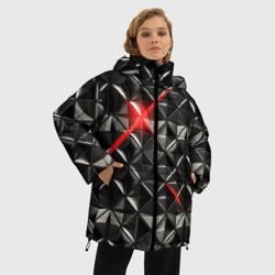 Женская зимняя куртка Oversize Металлические плитки - фото 2