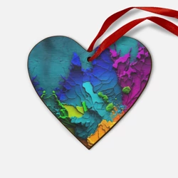 Деревянная игрушка Сердце Взрыв красок