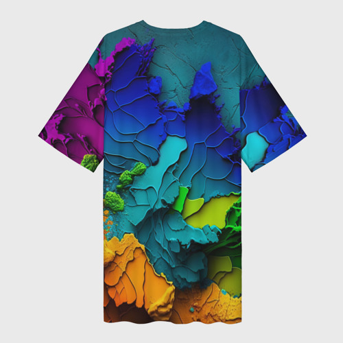 Платье-футболка 3D Взрыв красок, цвет 3D печать - фото 2