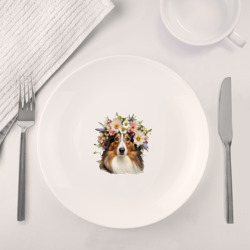 Набор: тарелка + кружка Весна в душе: колли - фото 2